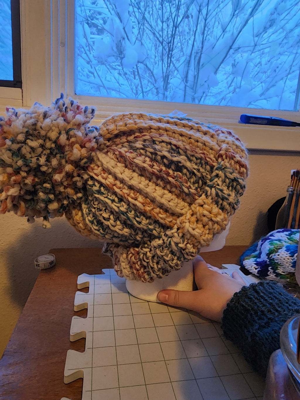 Primary colors chunky beanie