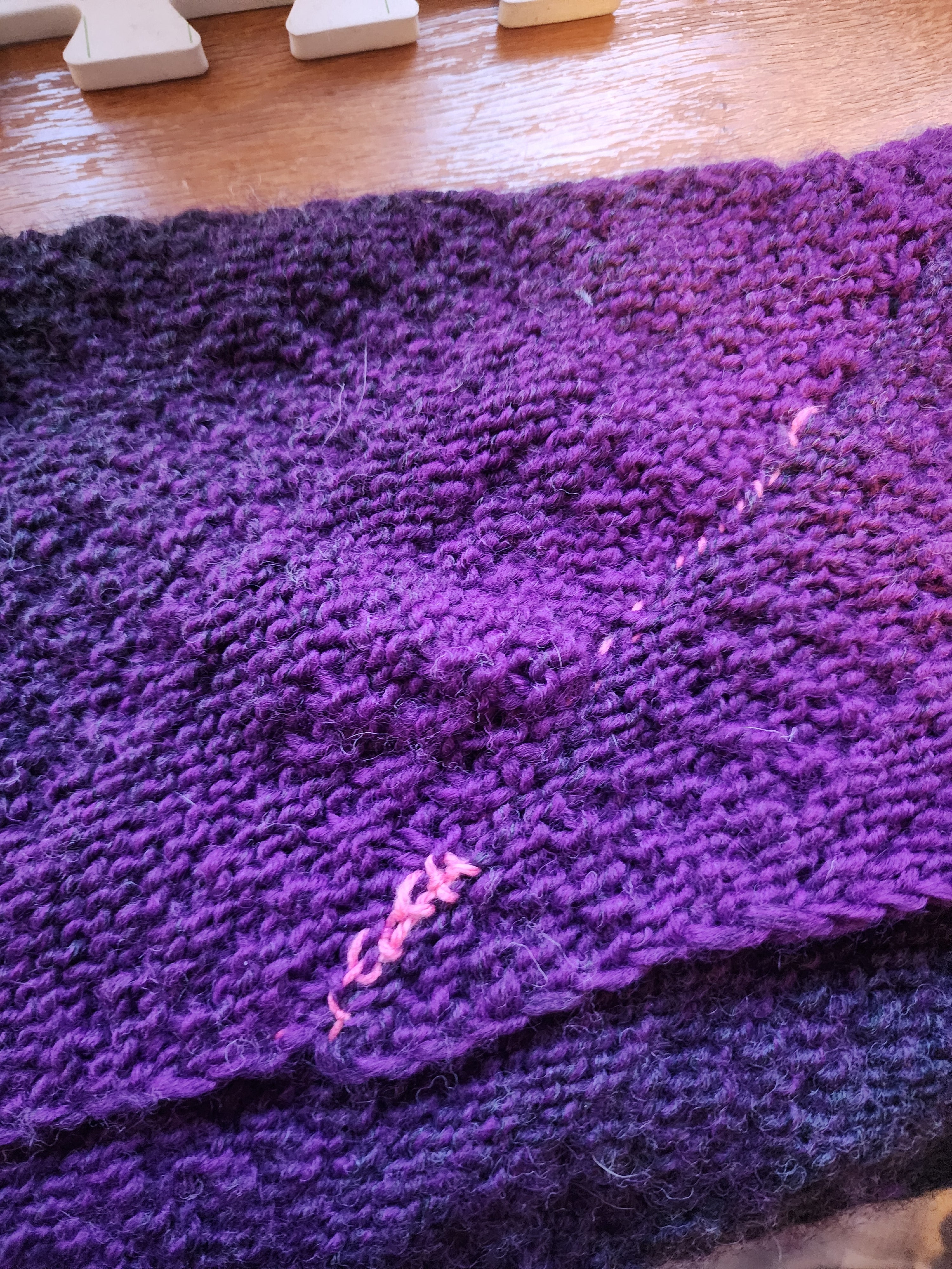 Charcoal + Purple nice stitch cowl
