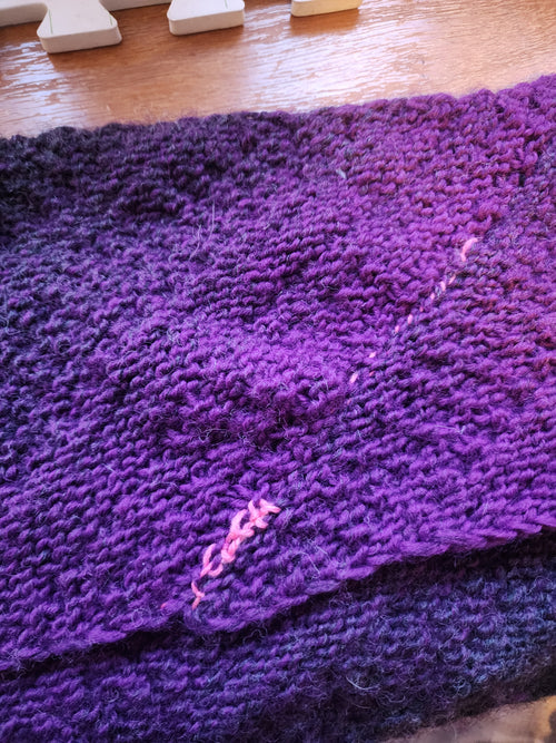 Charcoal + Purple nice stitch cowl