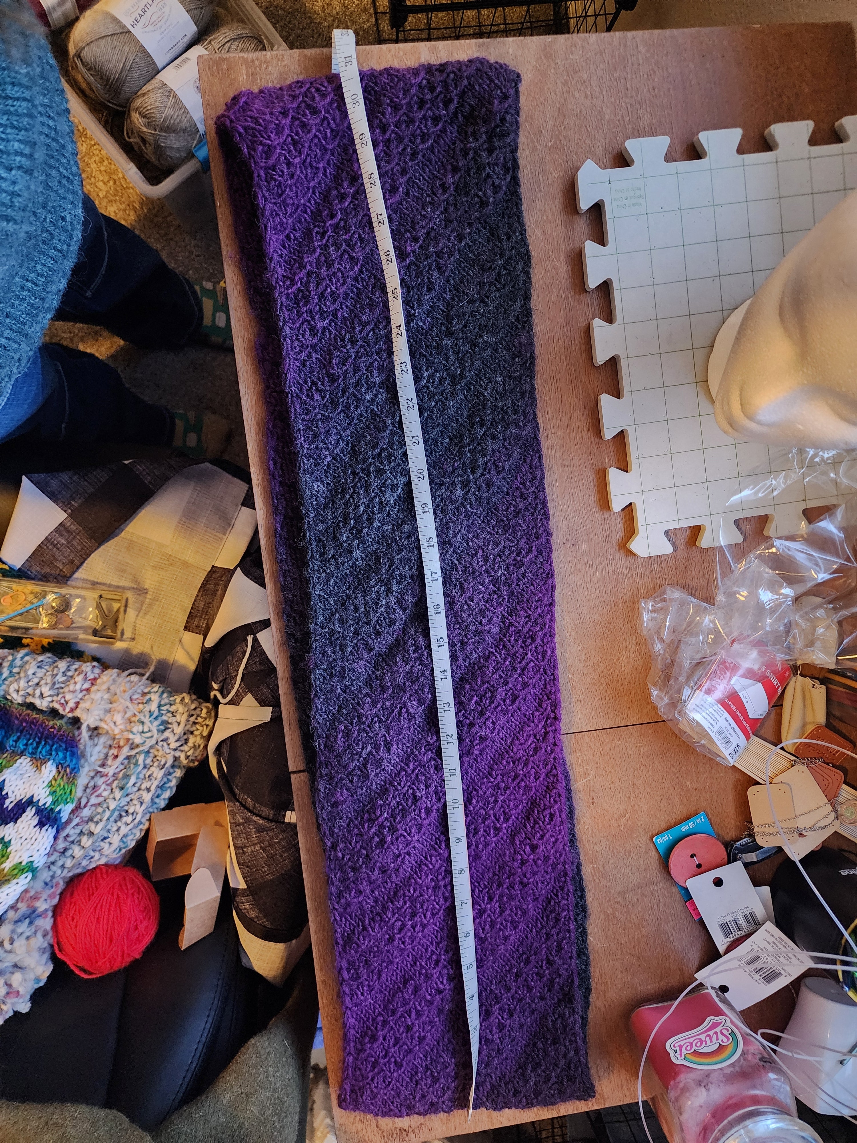 Charcoal + Purple nice stitch cowl