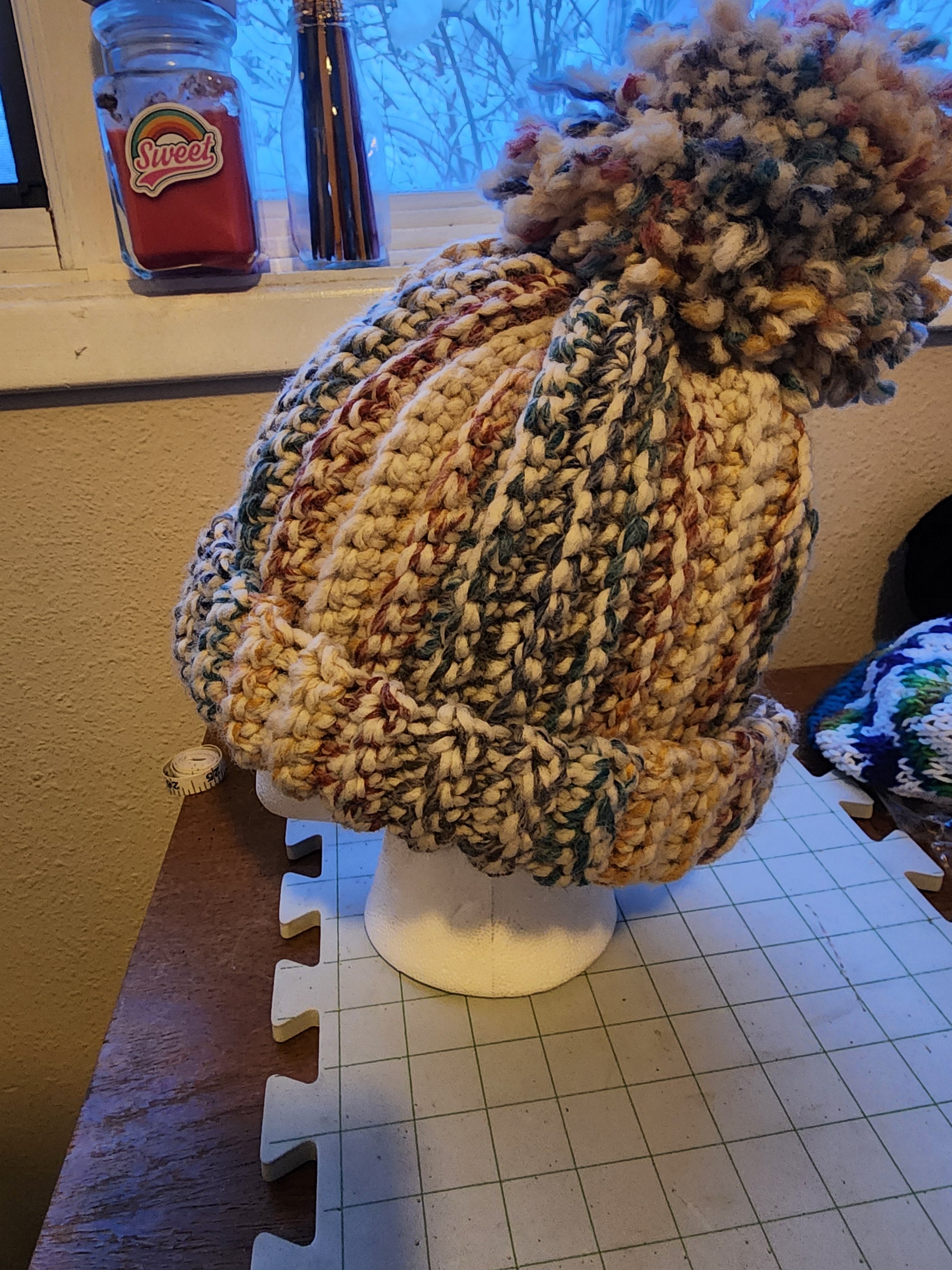 Primary colors chunky beanie