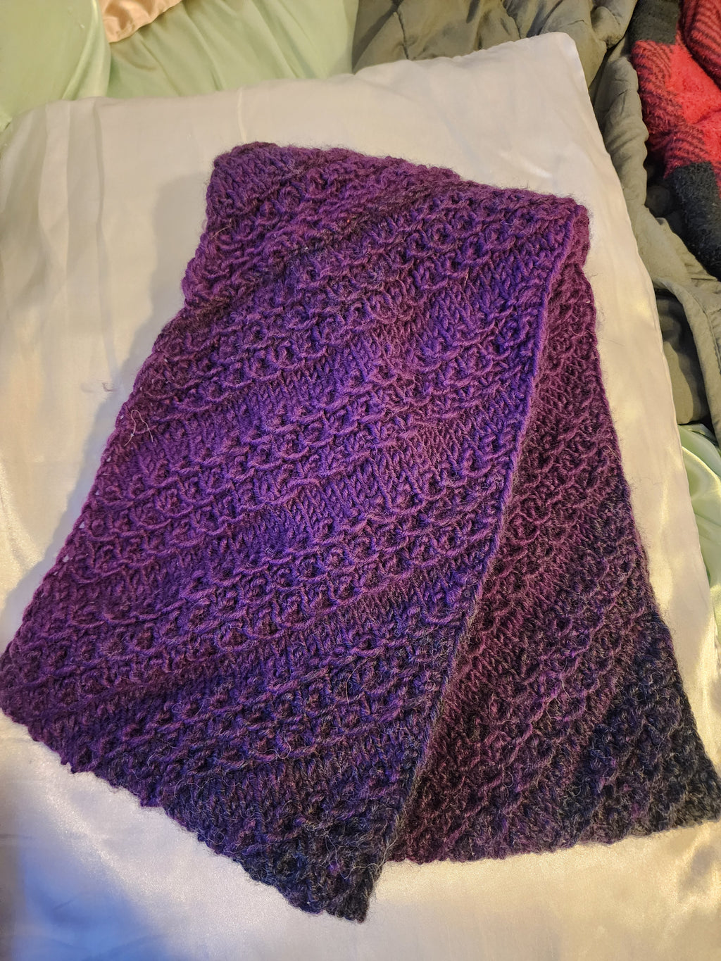 Charcoal + Purple nice stitch cowl